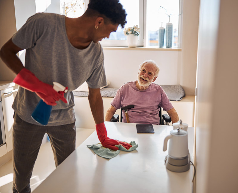 Companion Carer helping to clean